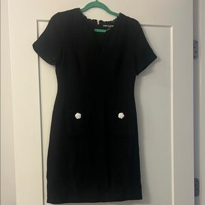 Karl Lagerfeld Black Mini Dress with Pocket Details